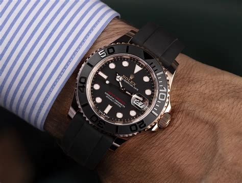 rolex yachtmaster rose gold black|rolex yacht master rose gold review.